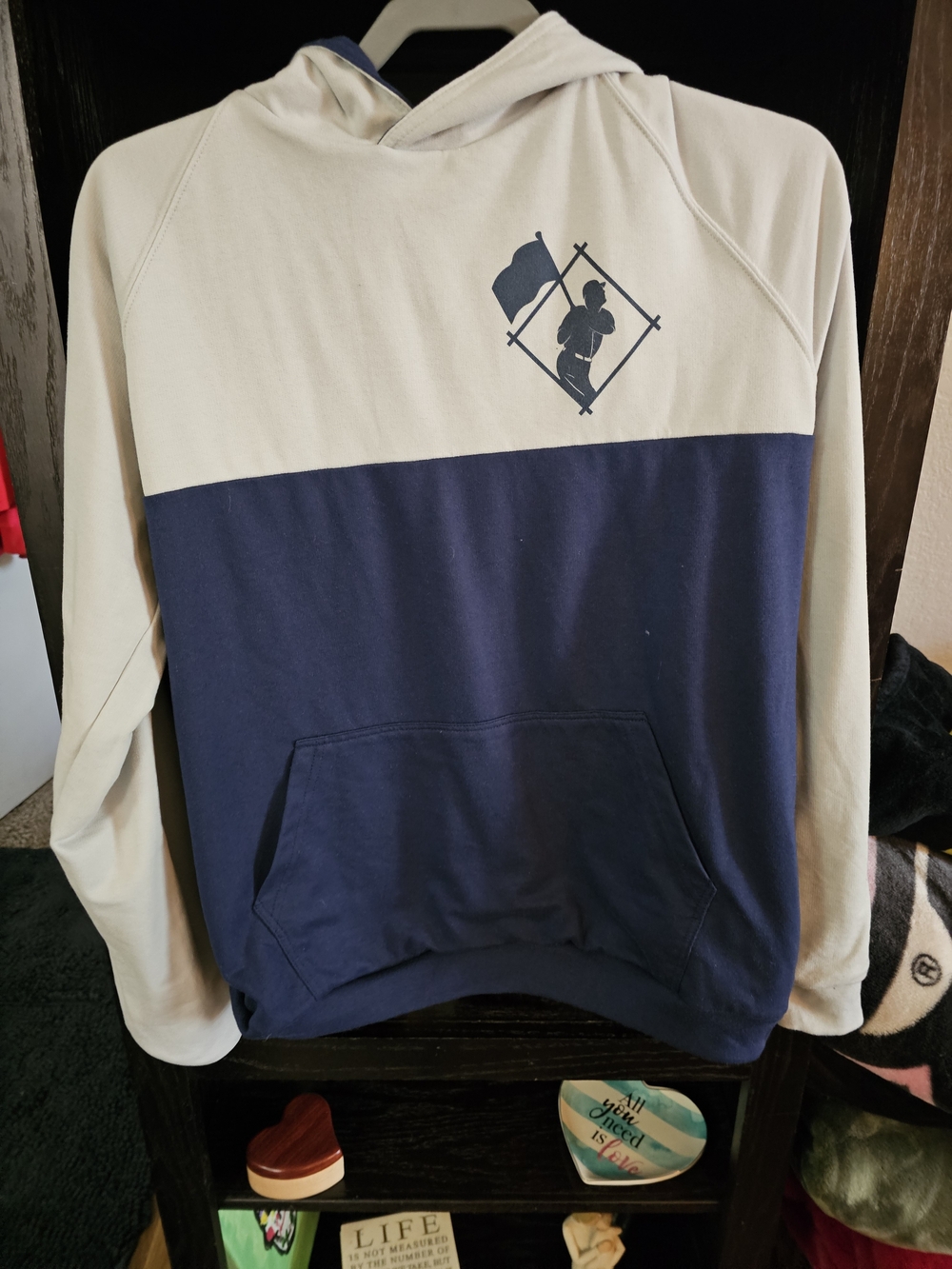 Baseballism Men's Navy Pullover Hoodie with Chest Logo Never Wore. Reversible - Picture 2 of 4